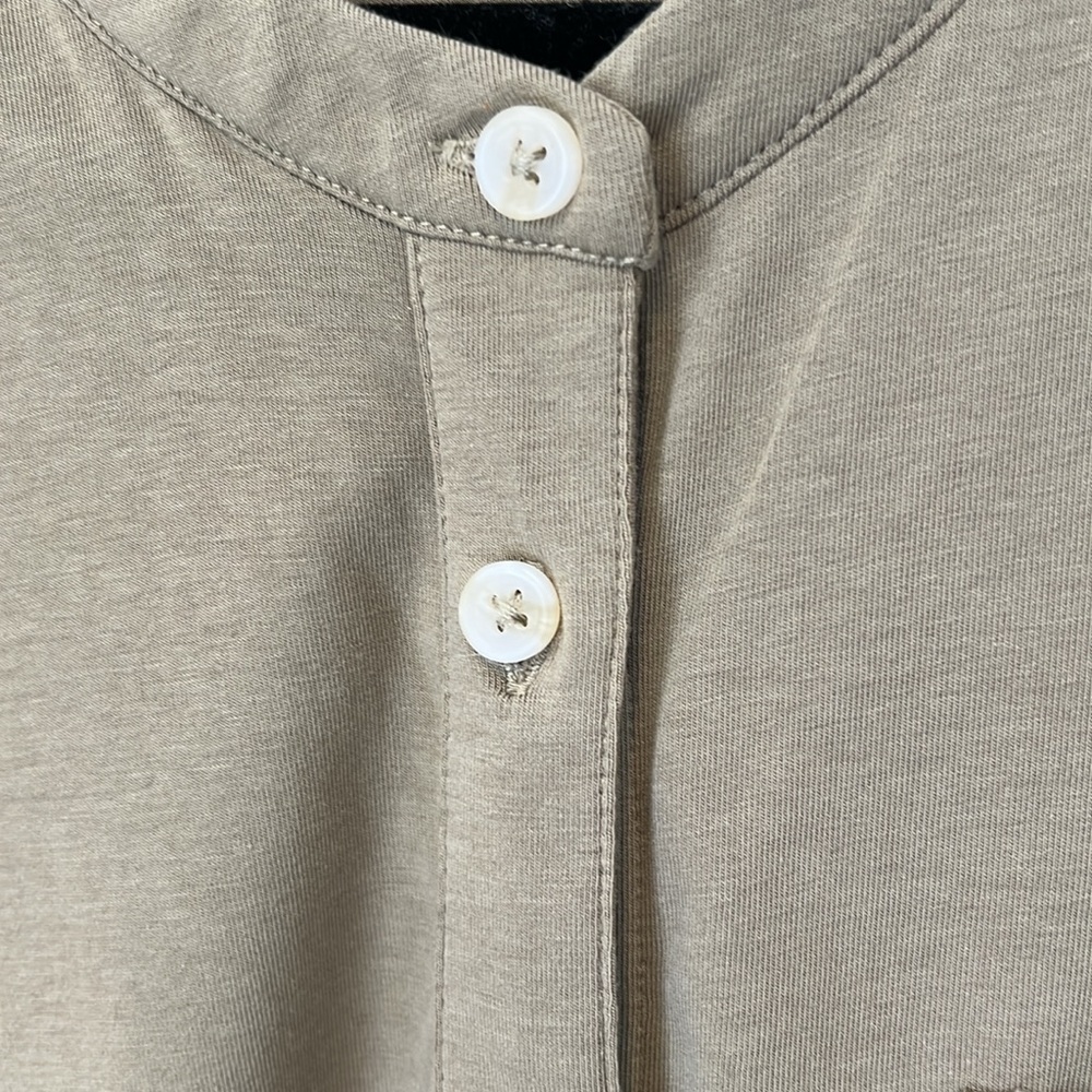 Lands End Womens Long Sleeve A-line Tunic Button Up Top Sunwashed Olive Medium - Picture 5 of 16